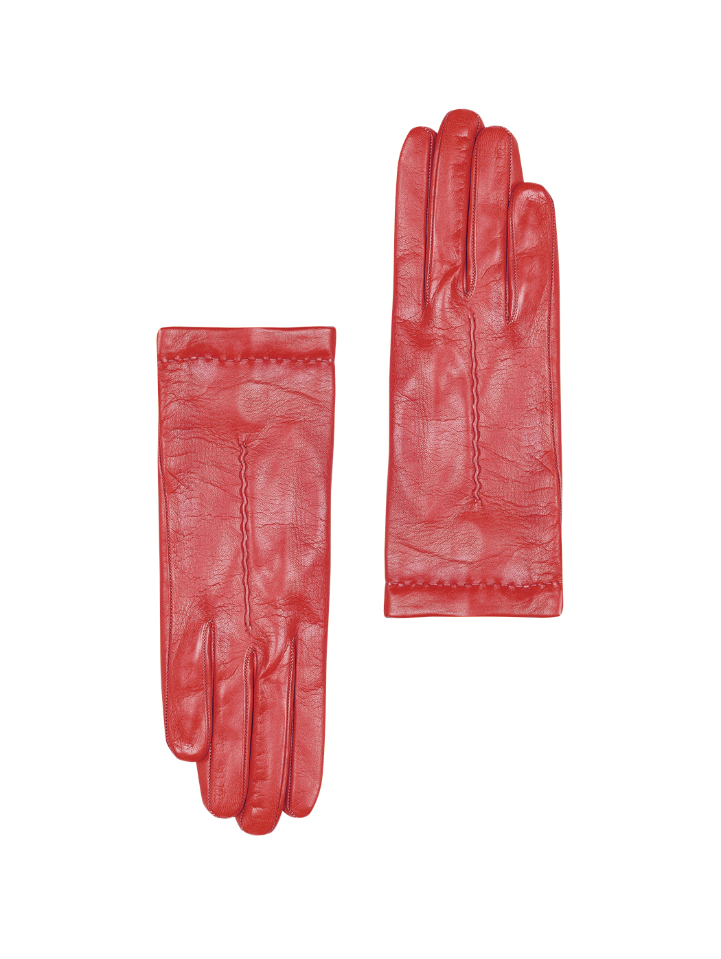 Women's Lambskin Gloves with Silk Lining Red