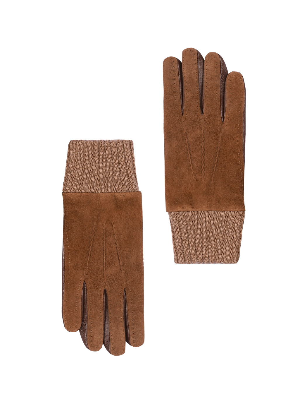 Men's Gloves in Suede with Knit Cuff Tan