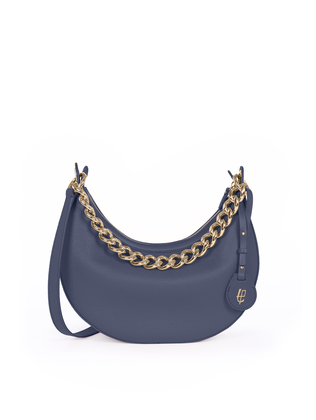 Crescent Hobo  Shoulder Chain Bag Clara Navy Blue