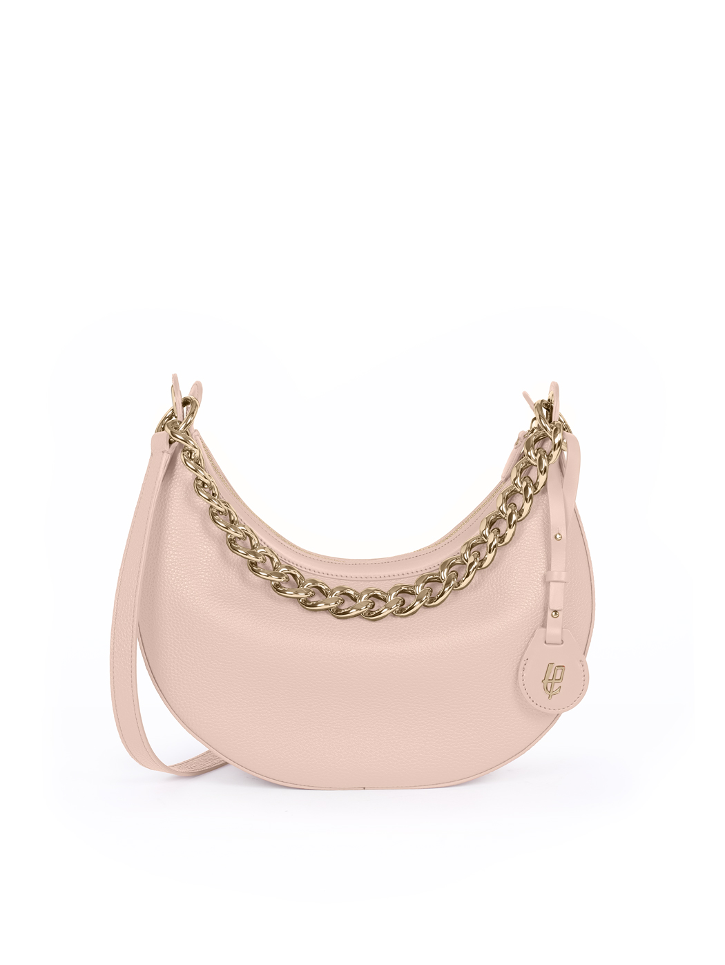 Crescent Hobo Shoulder Chain Bag Clara Blush Pink