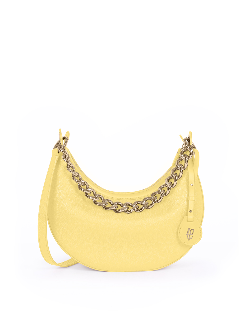 Crescent Hobo Shoulder Chain Bag Clara Lemon Yellow