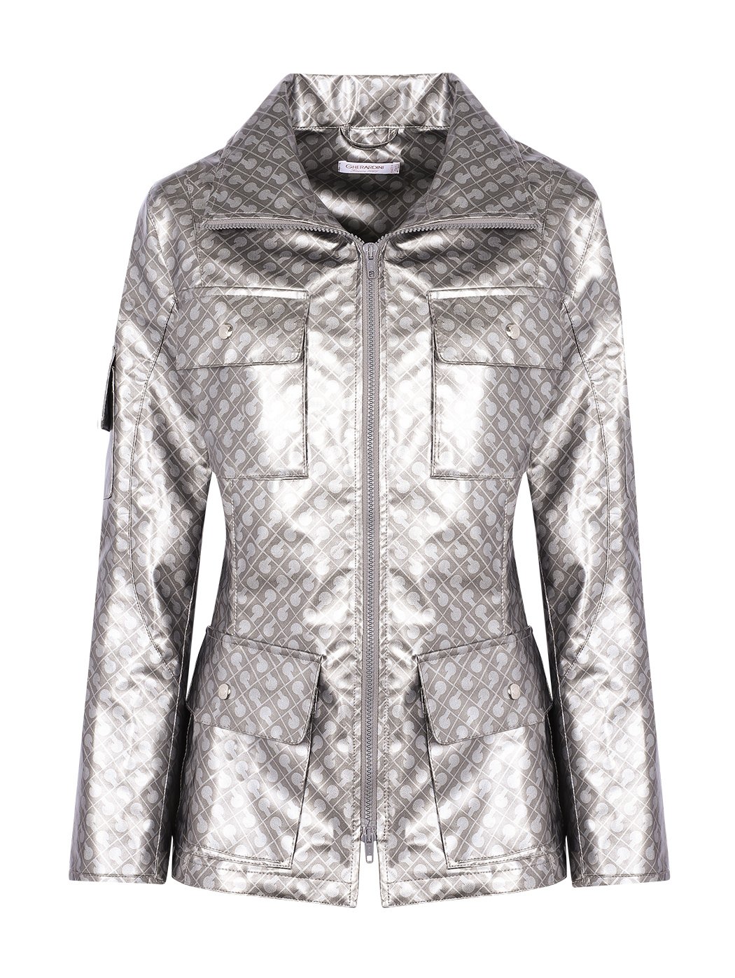 Silver Raincoat Gherardini Size 42 EU Grey