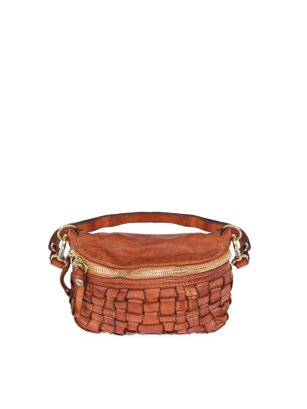 Belt Bag EDERA Woven Cowhide Leather Cognac