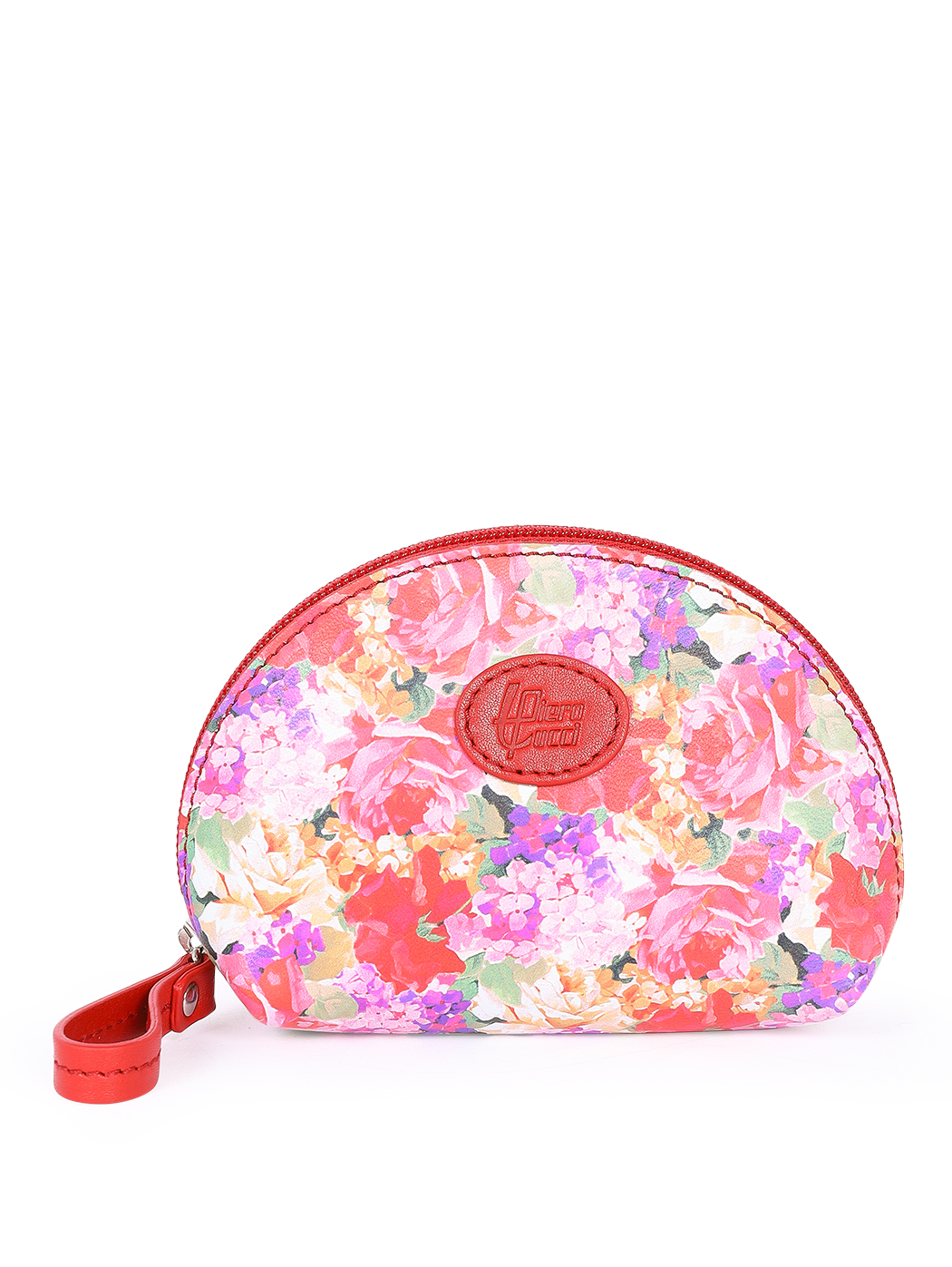 Large Clamshell Cosmetic Case - Floré Red
