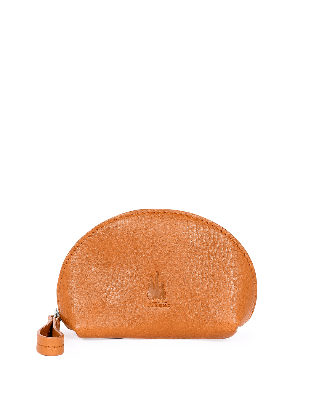 Women's Medium Clamshell Pouch in Leather Tobacco