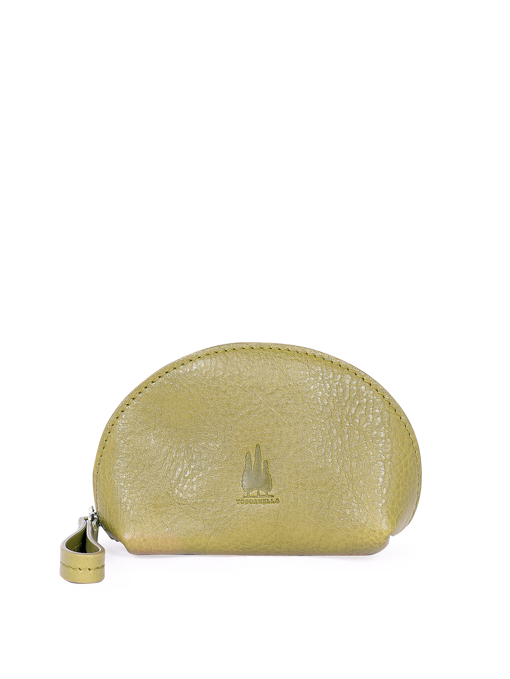 Small Half Moon Leather Pocket Pouch Olive