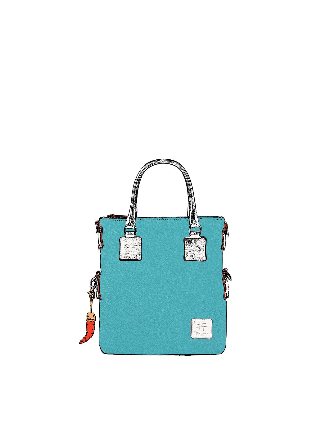 Дизайнерская мини - сумка из коллекции Fortunata светло - голубого цвета