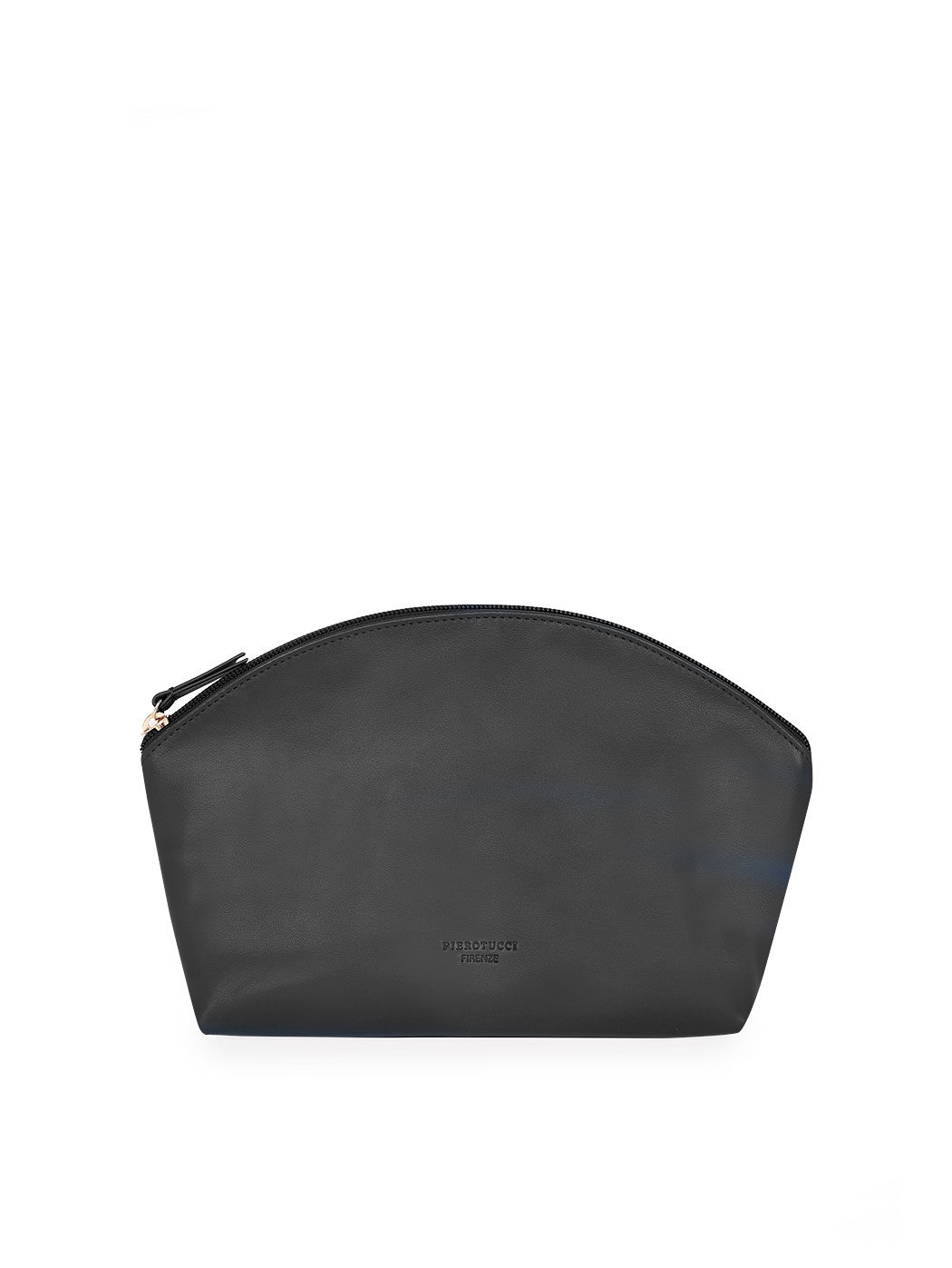 Pochette mezzaluna grande in pelle nero con tracolla