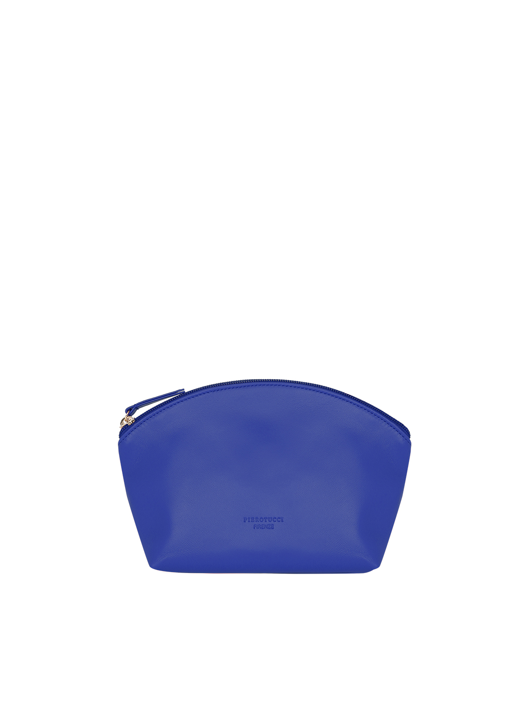 Pochette in pelle blu con tracolla