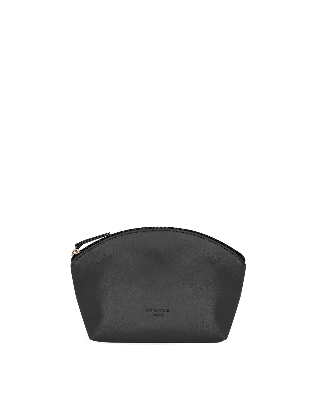 Pochette in pelle nera con tracolla
