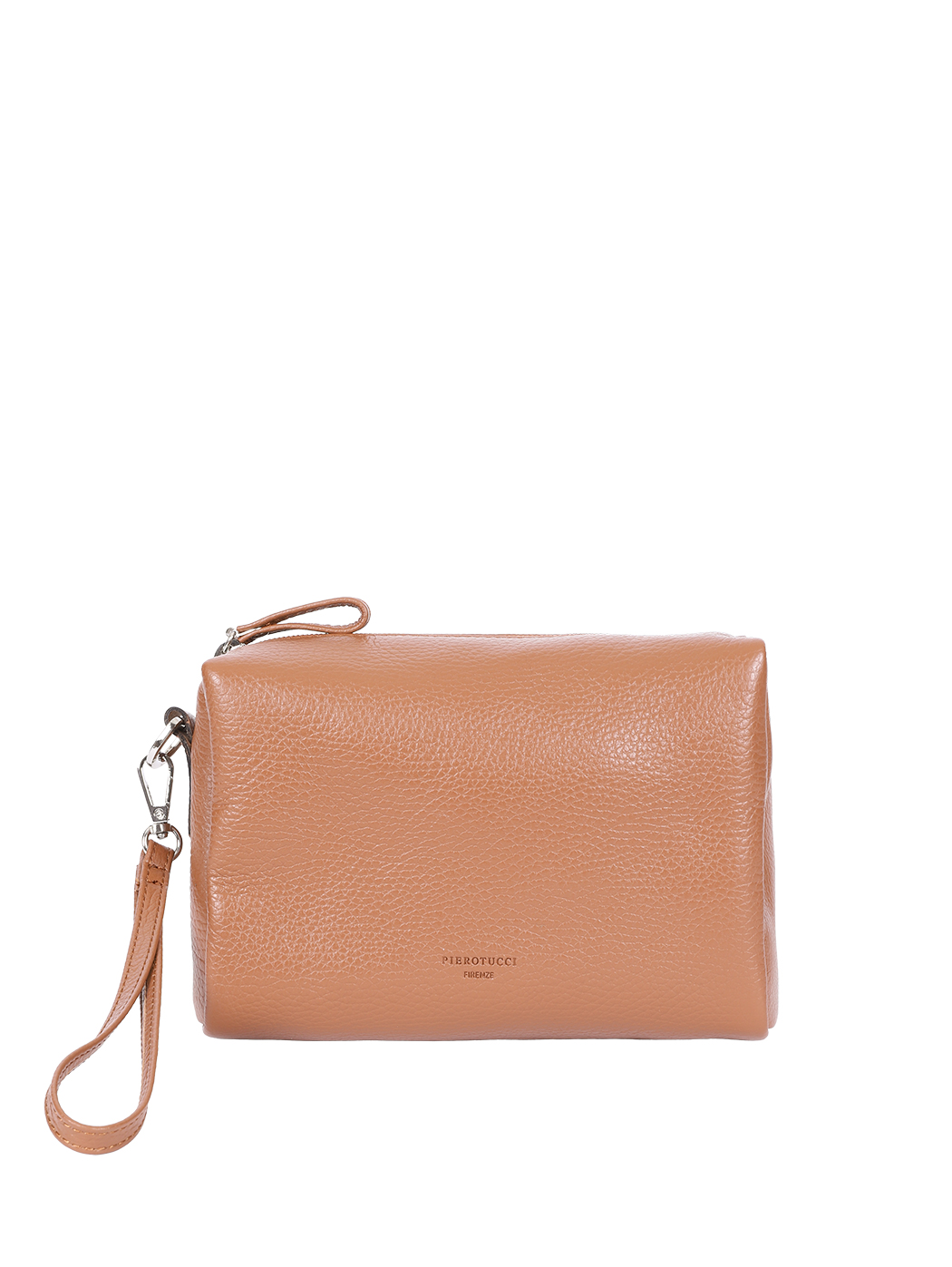 Unisex Leather Wristlet Clutch Bag Brown