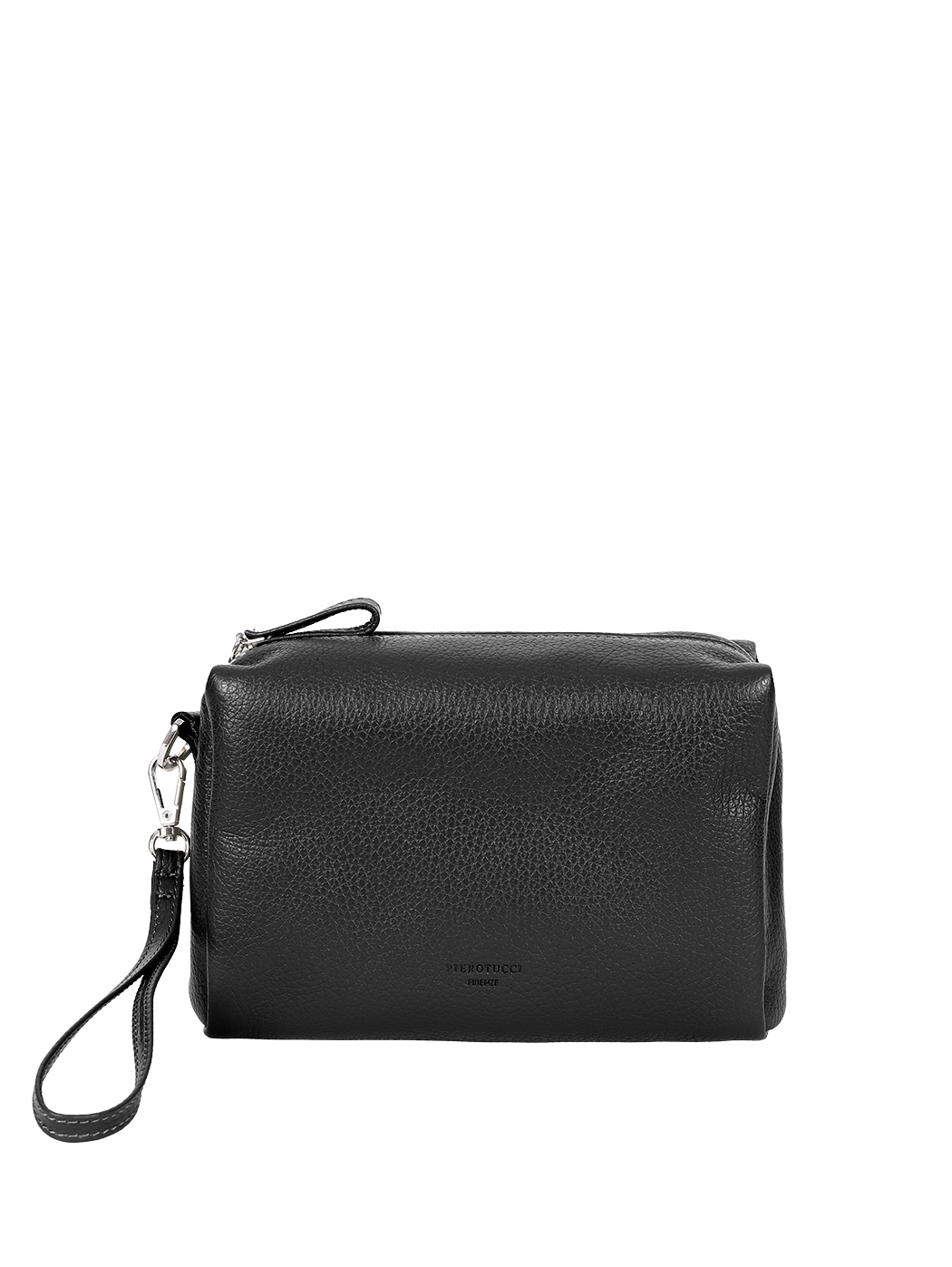 Unisex Leather Wristlet Clutch Bag Black