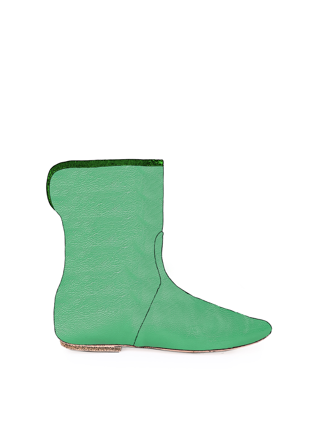 Pull-on Fold over Ankle Boots Green