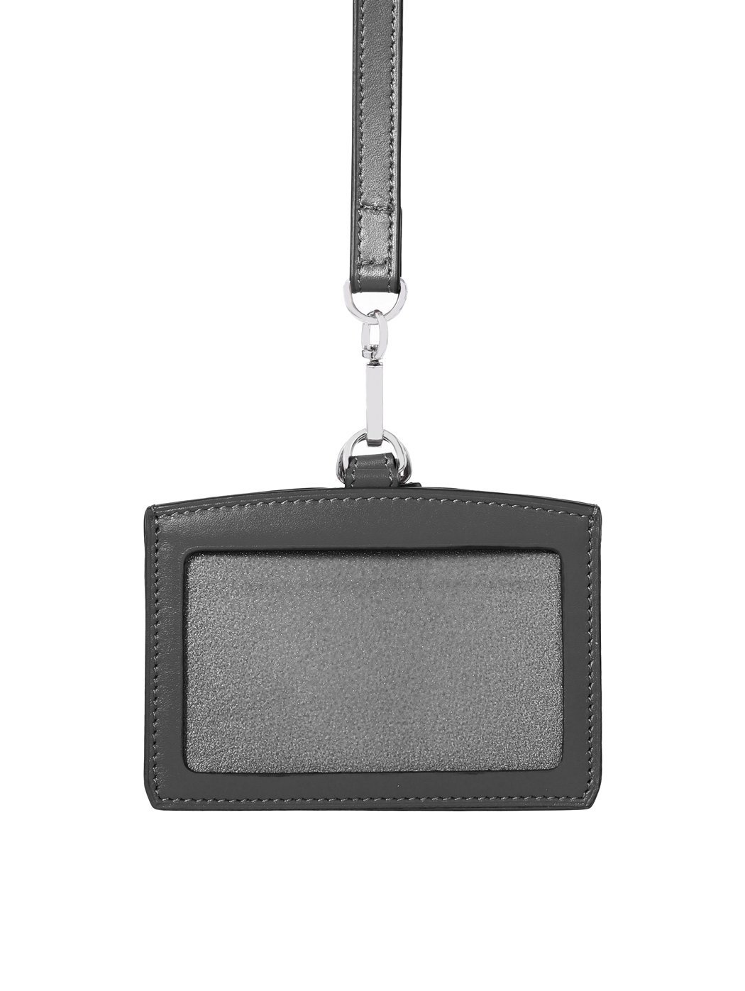Porta badge da collo in pelle Baranil Nero