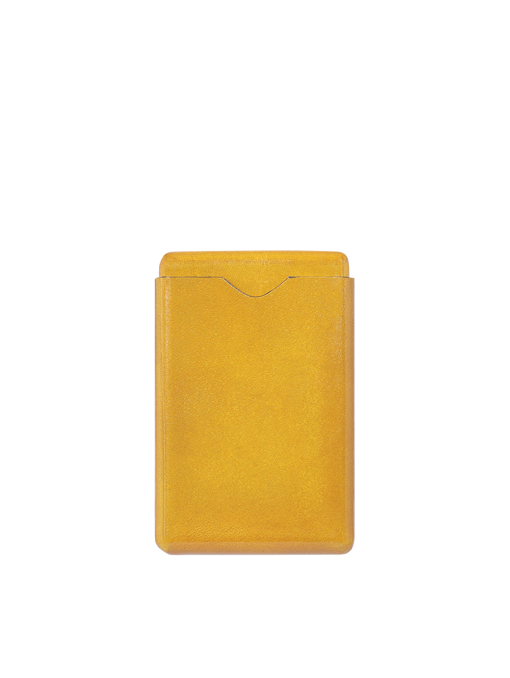 Кожаный футляр для визитных карточек желтого цвета