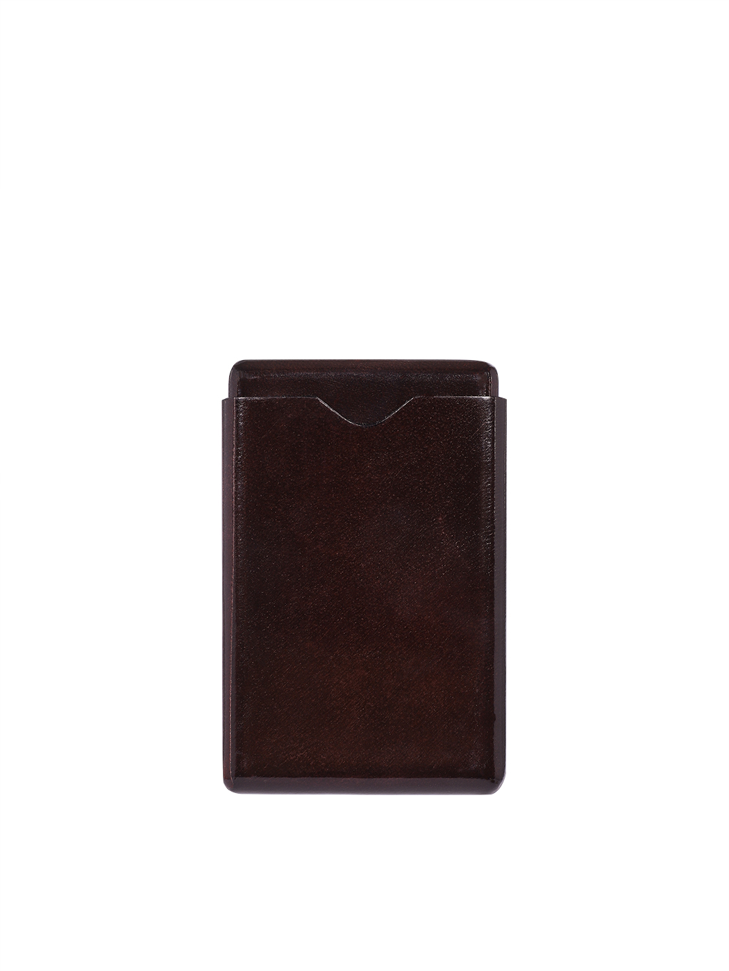Кожаный футляр для визитных карточек коричневого цвета