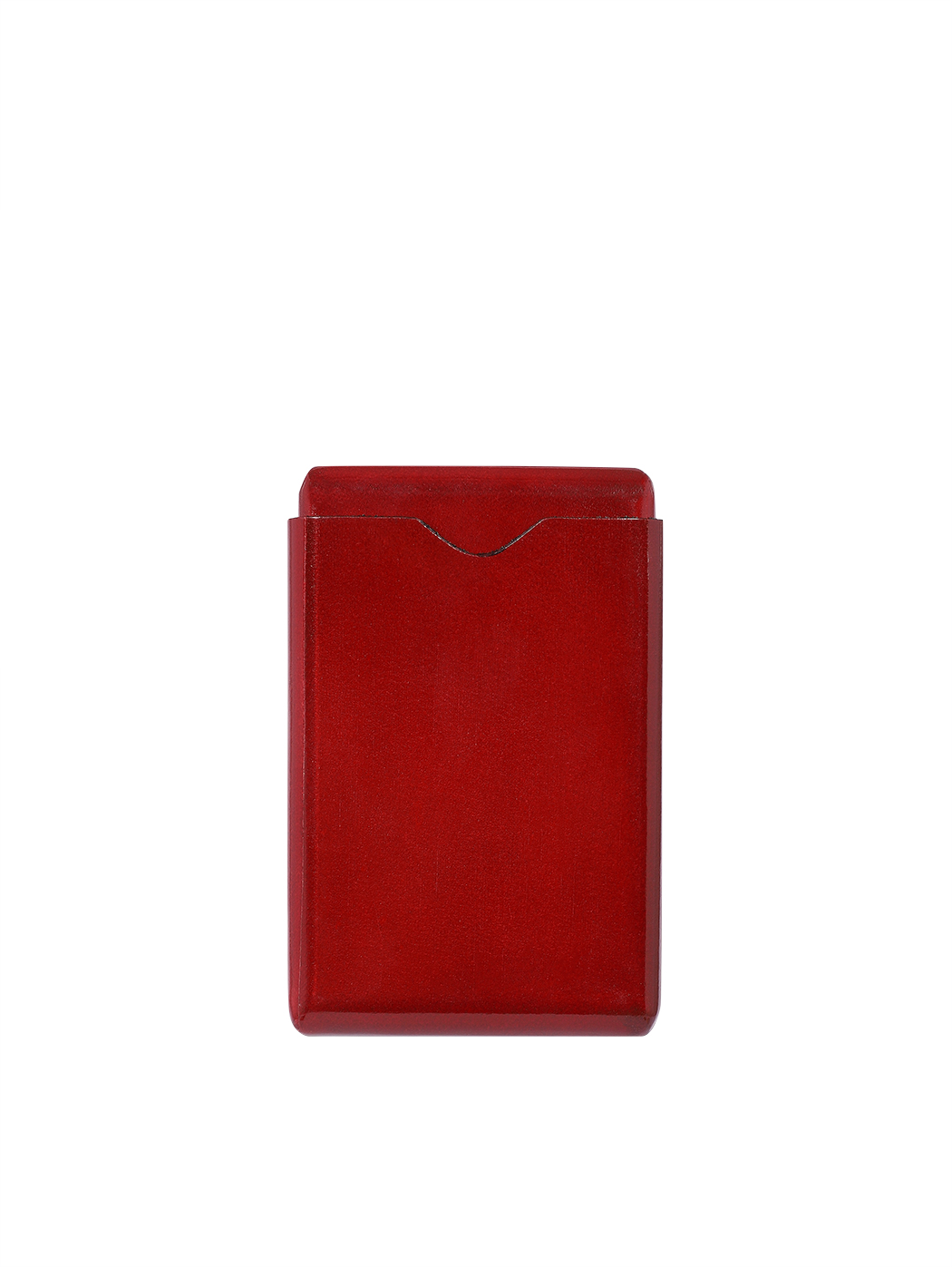 Кожаный футляр для визитных карточек красного цвета