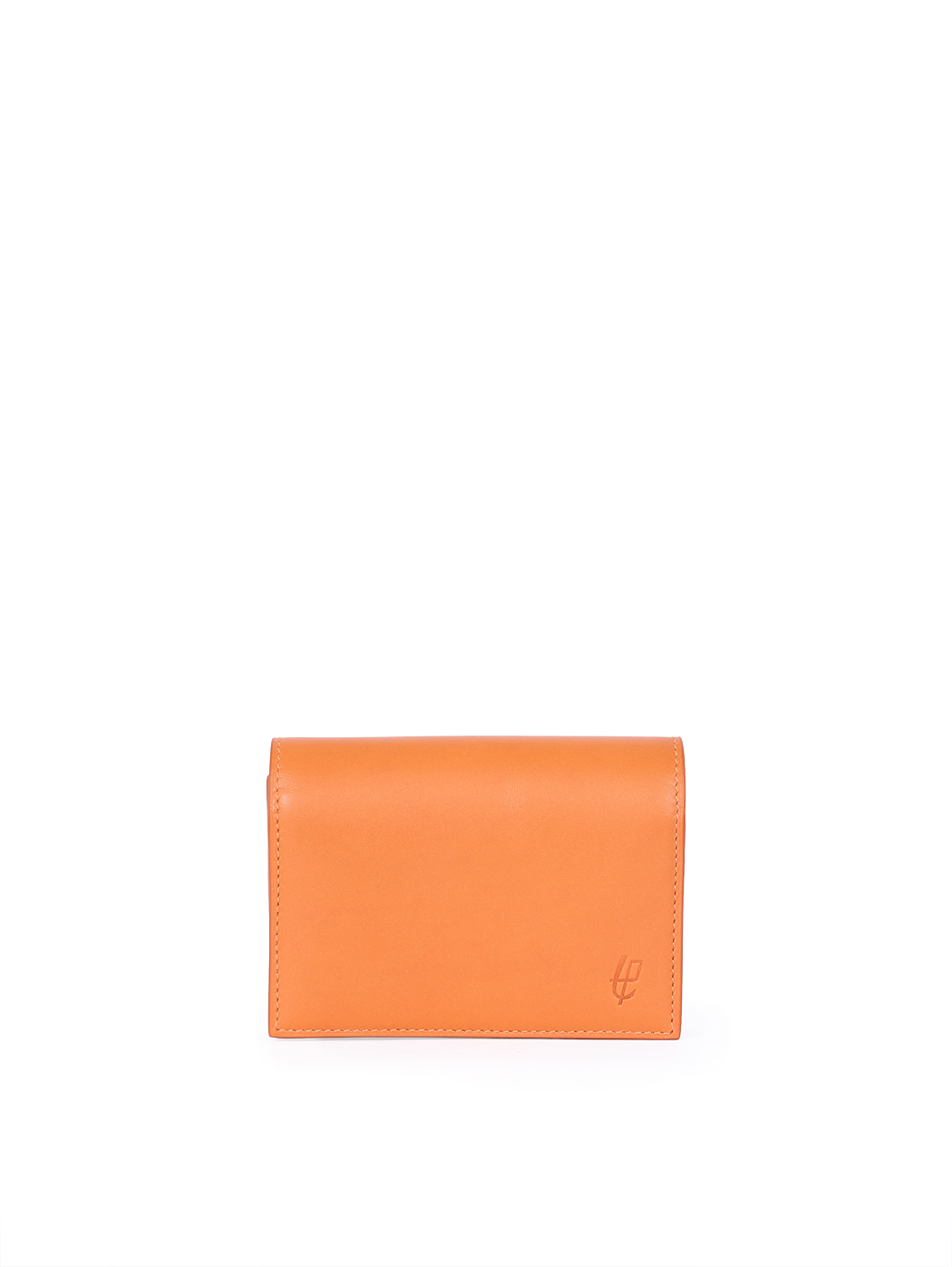Compact Card Holder Baranil Leather Orange