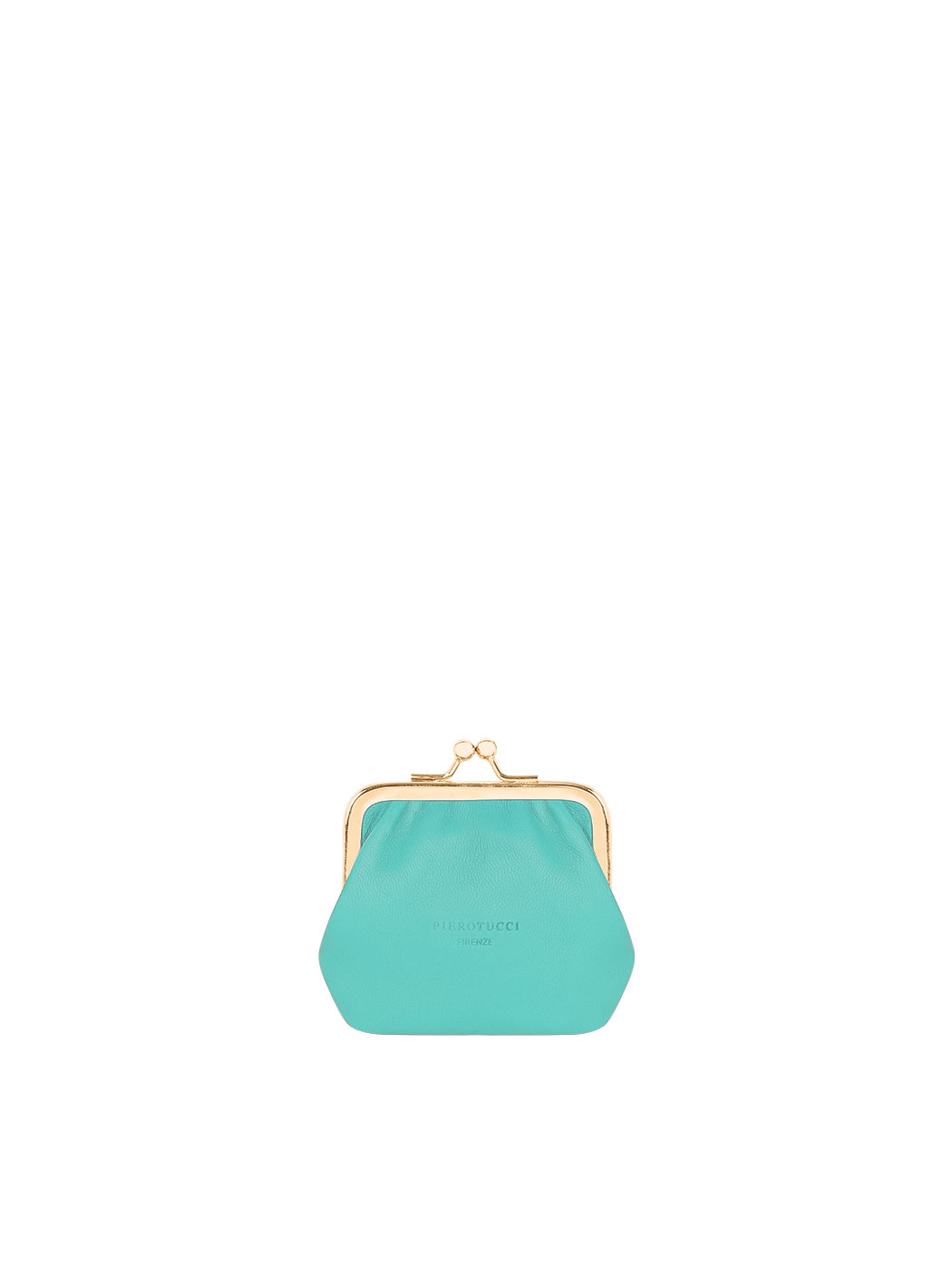 Porta monete clip in pelle Verde Acqua