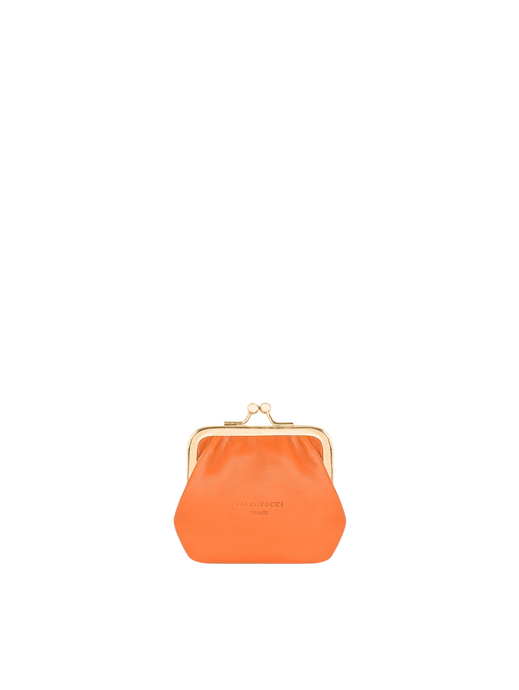 Кожаный кошелек для монет оранжевого цвета