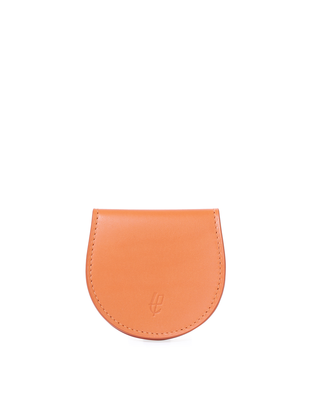 Flap Over Snap Coin Pouch Baranil Leather Orange