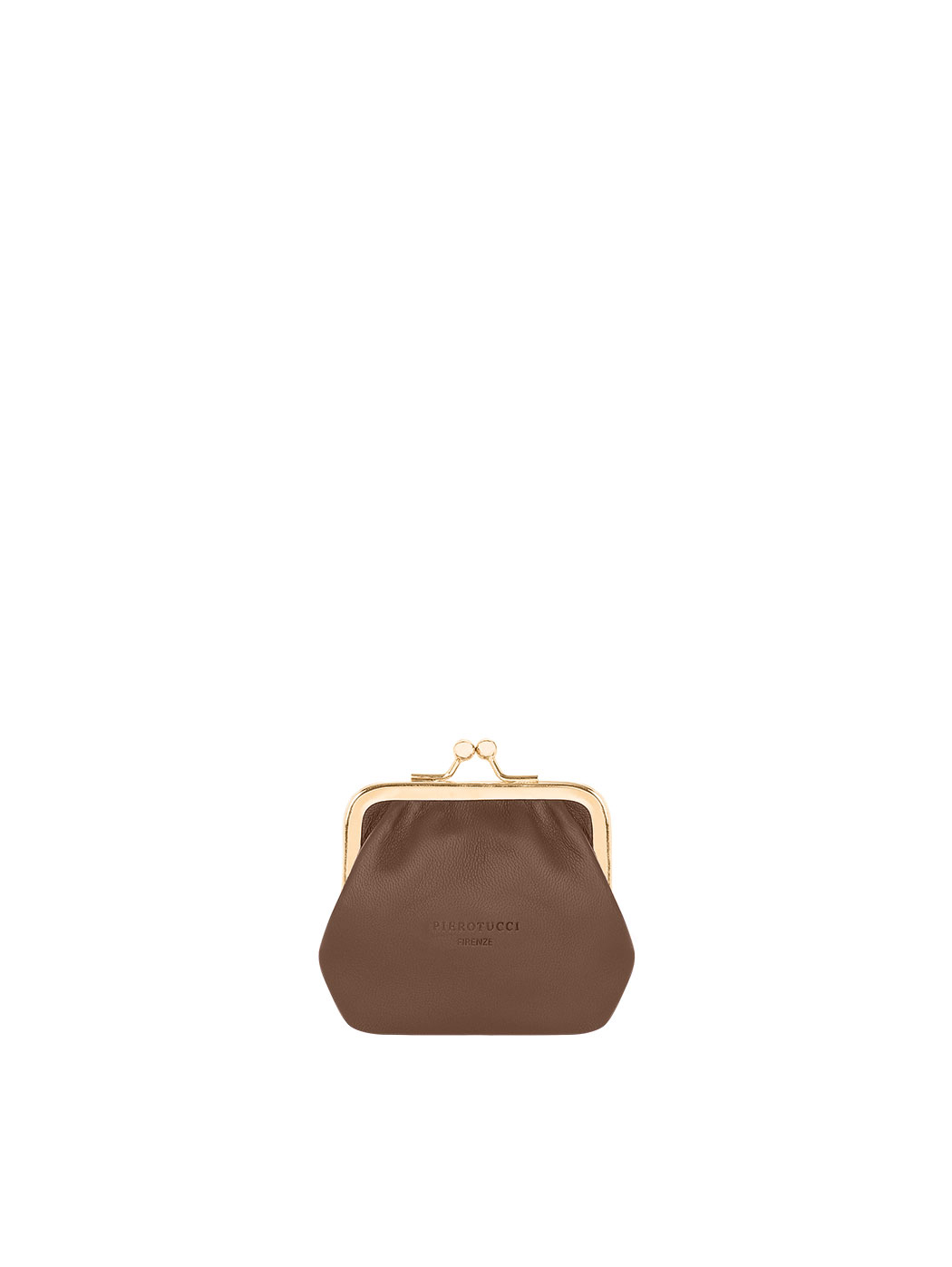 Small Kiss Lock Coin Purse Dark Brown