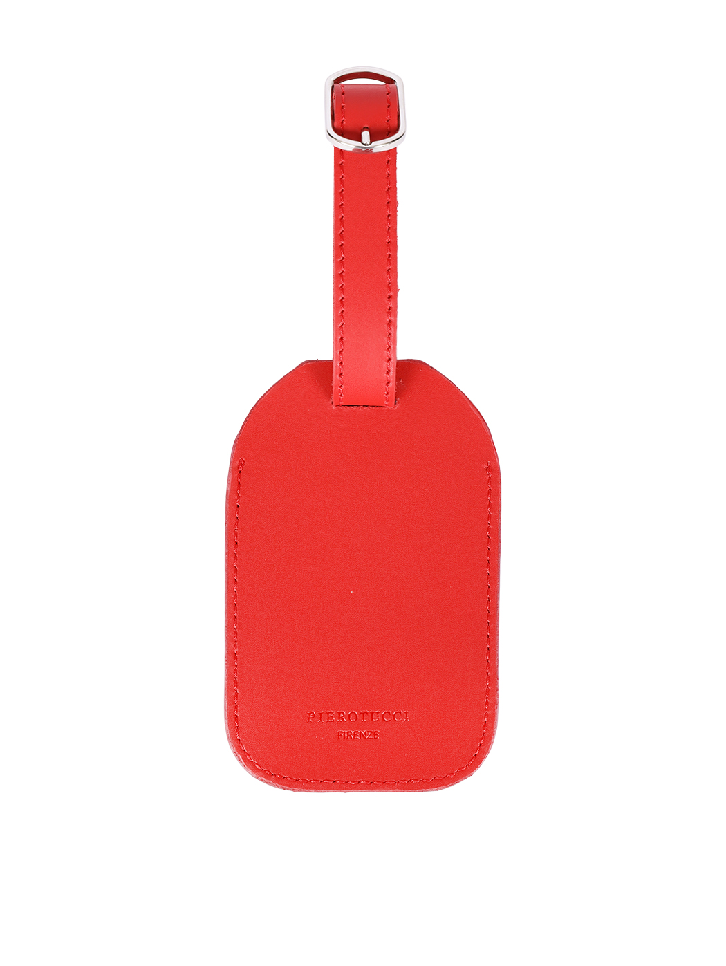 Italian Leather Luggage Tag Red