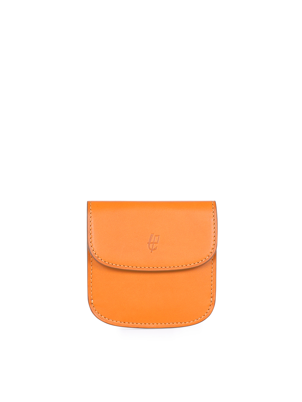 Compact Bifold Card Holder Wallet Baranil Leather Orange