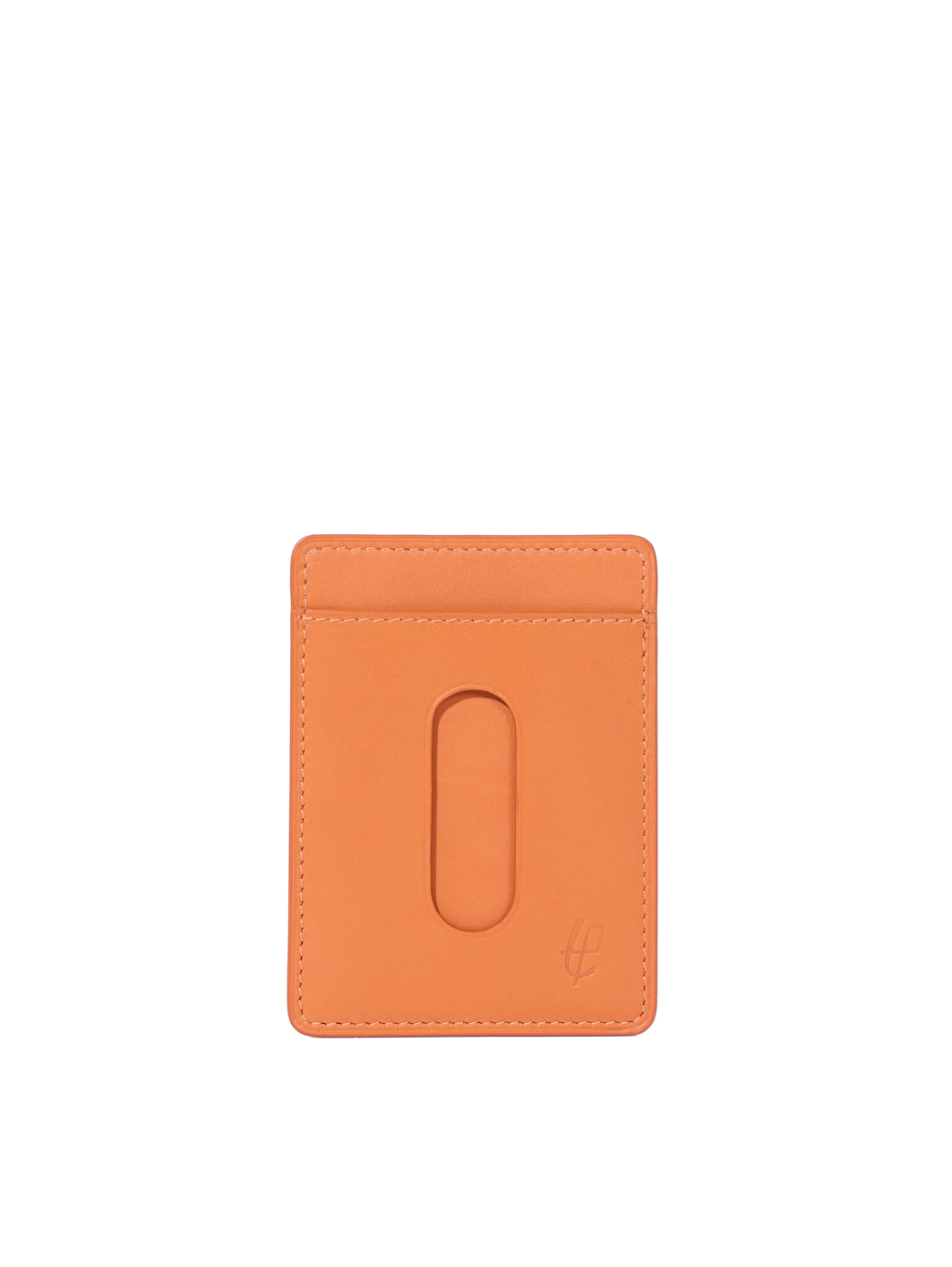 Slim Metro Card Holder Baranil Leather Orange