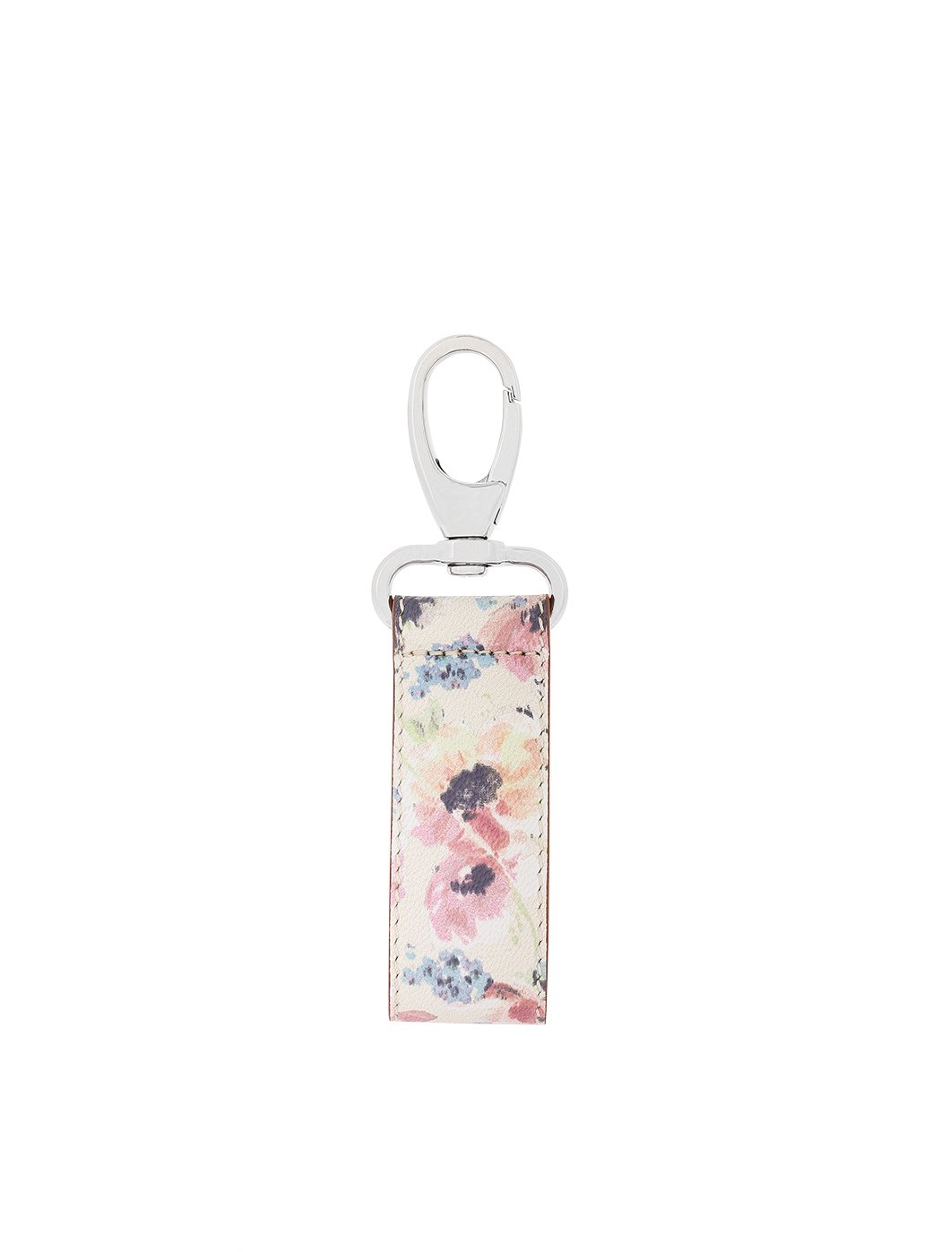 Key Lanyard in Floral Leather - Tobacco