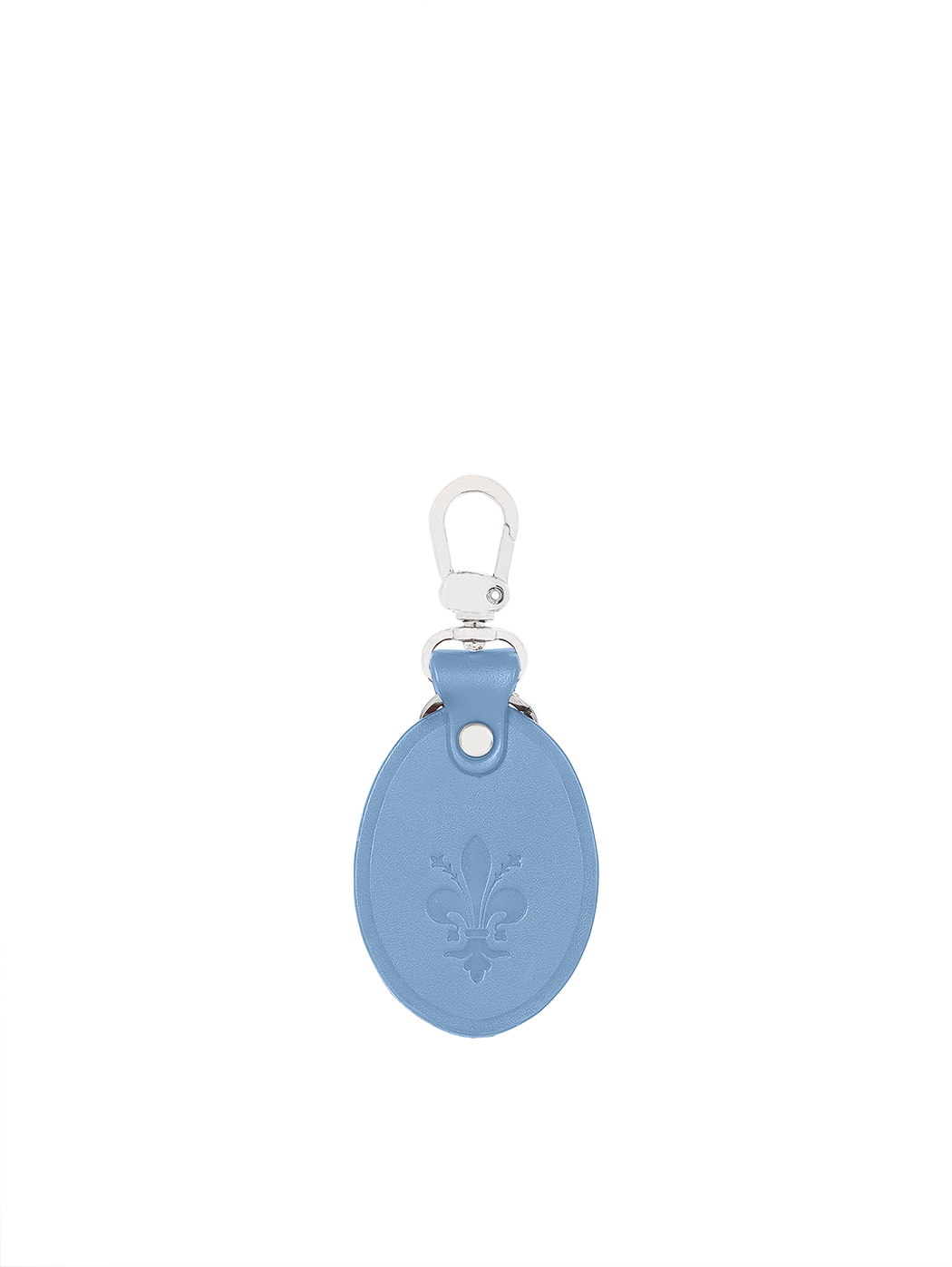 Cuoio Leather Key Lanyard, embossed Giglio Tobacco