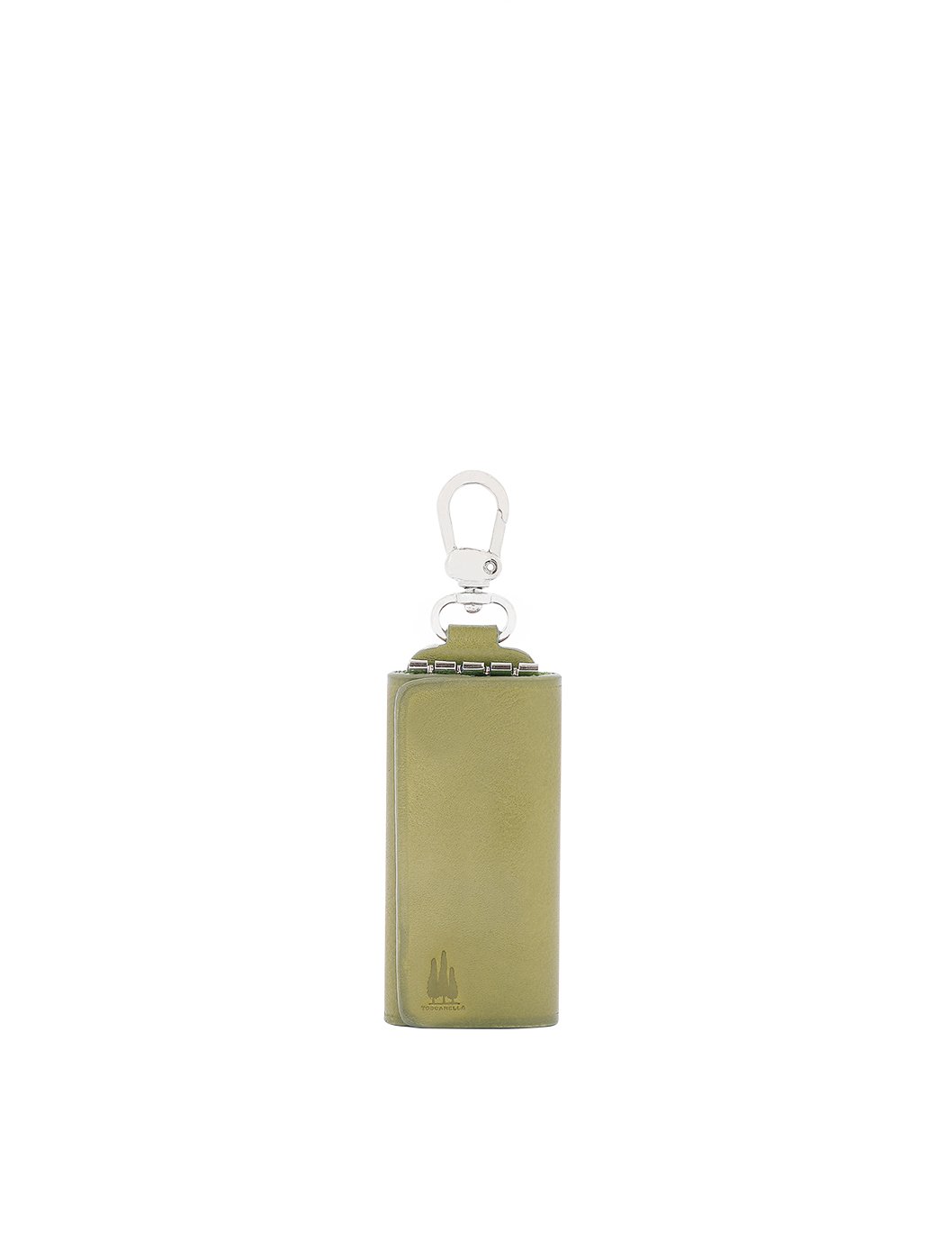 Key Case Trifold Holder in Leather Olive green