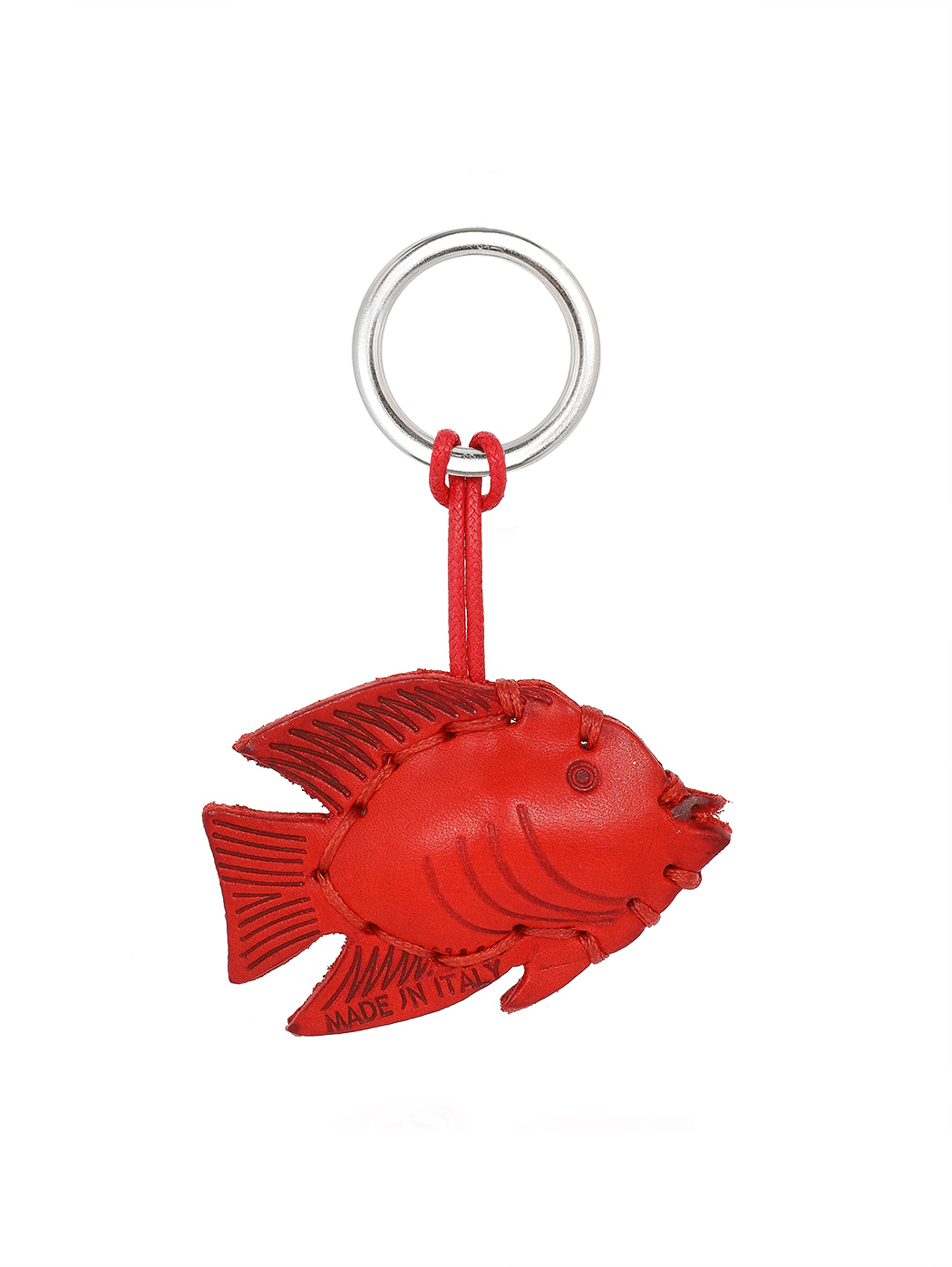 Кожаная ключница Красная рыба красный