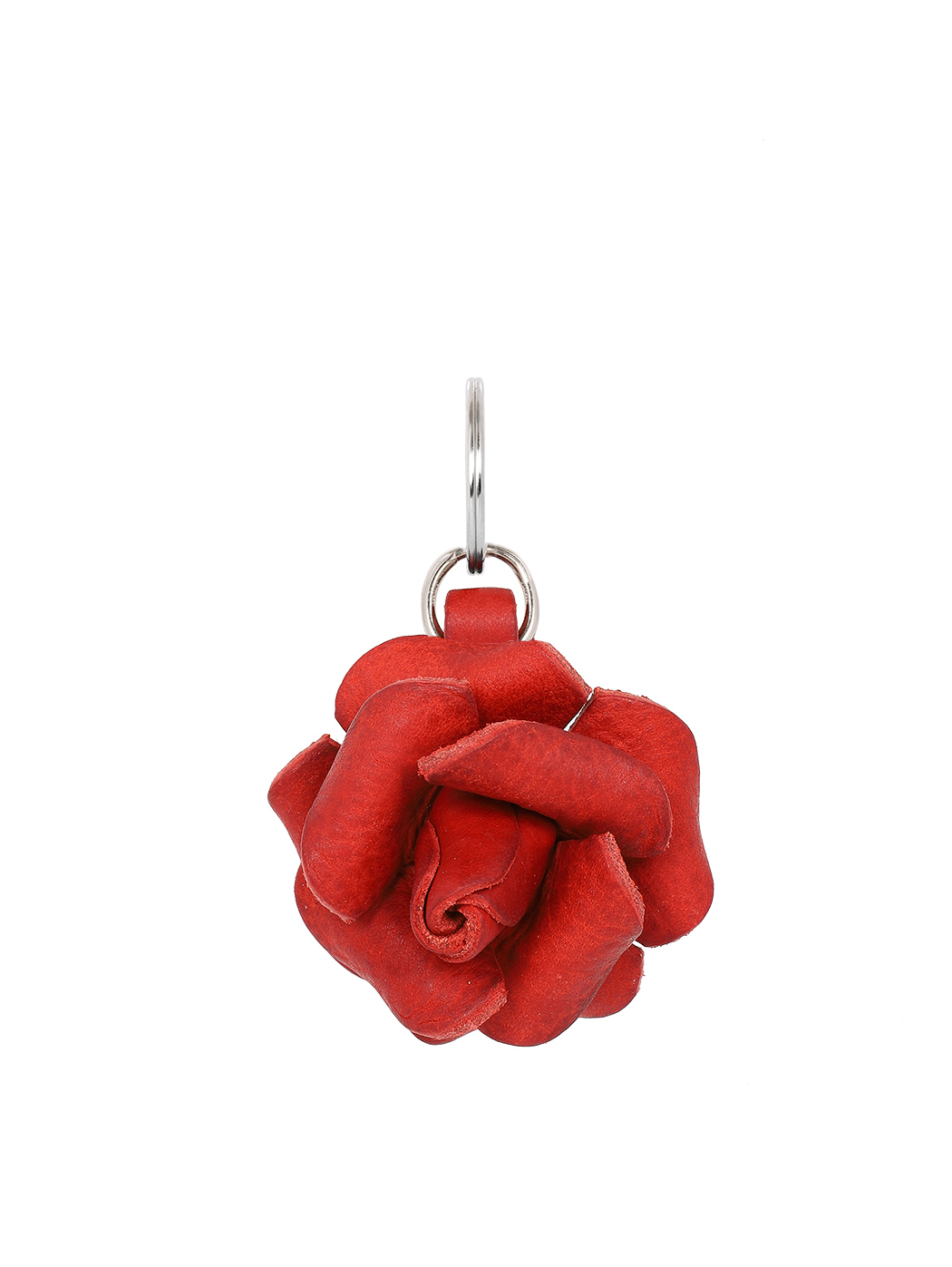 Keychain Leather Flower - Red Rose