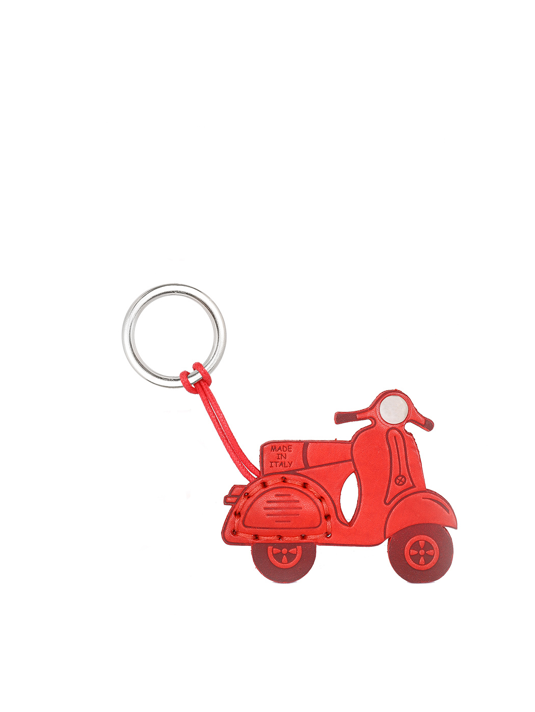 Keychain Leather Scooter - Red Vespa