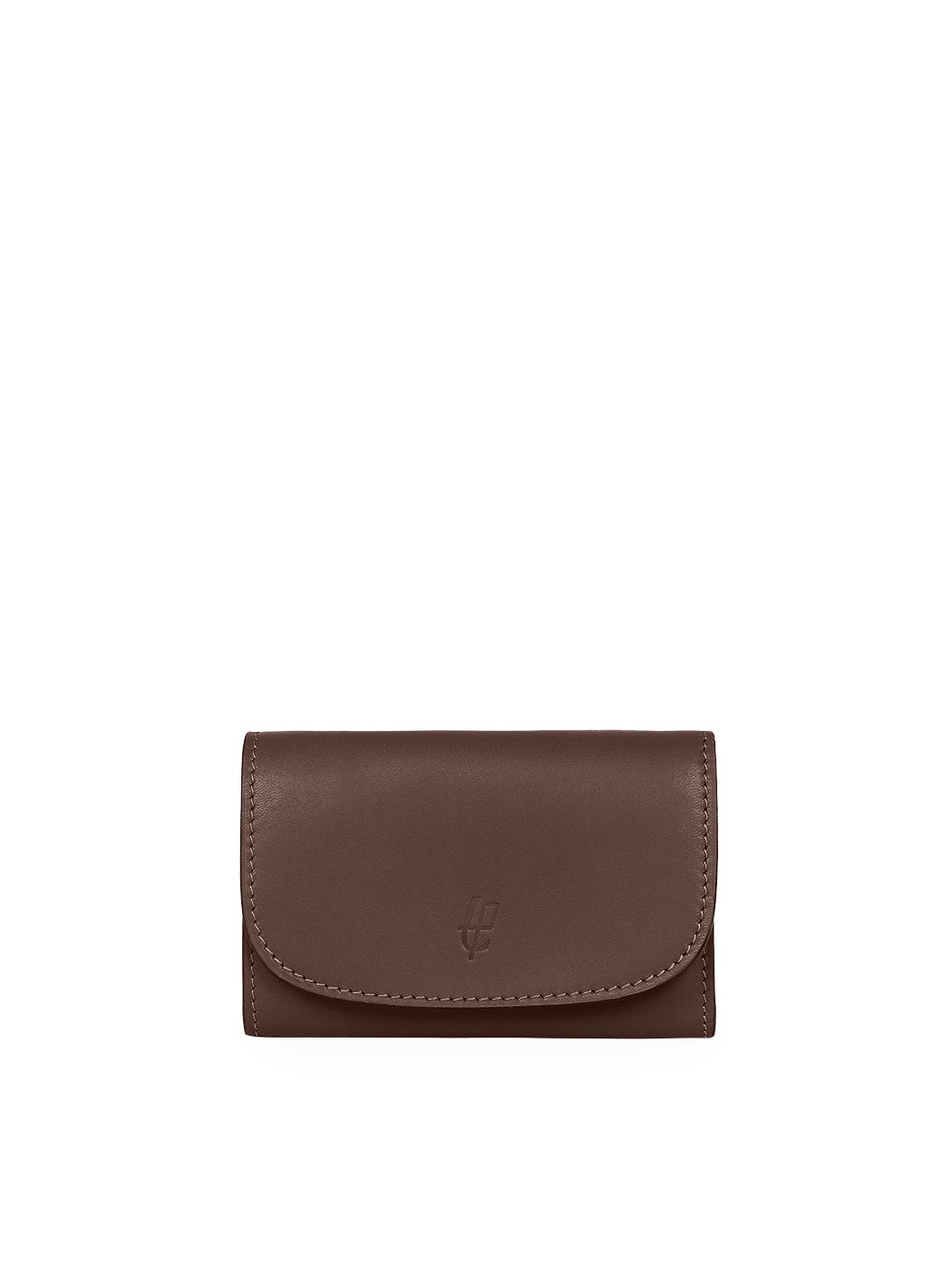 Компактный бумажник с карманом для мелочи на молнии темно - коричневого цвета