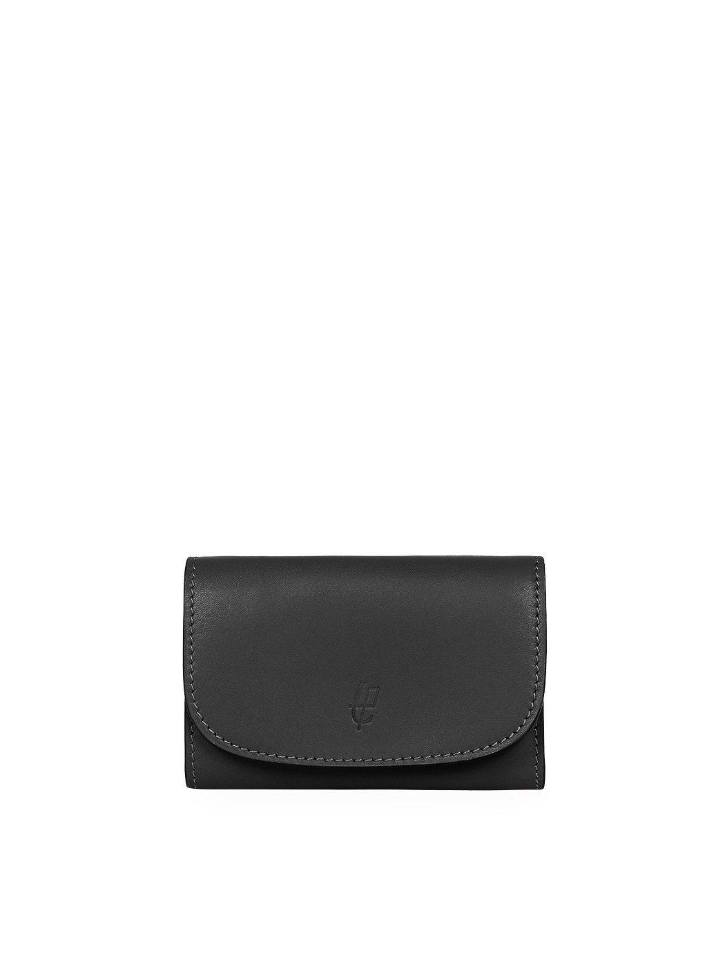 Компактный бумажник с карманом для мелочи на молнии черного цвета