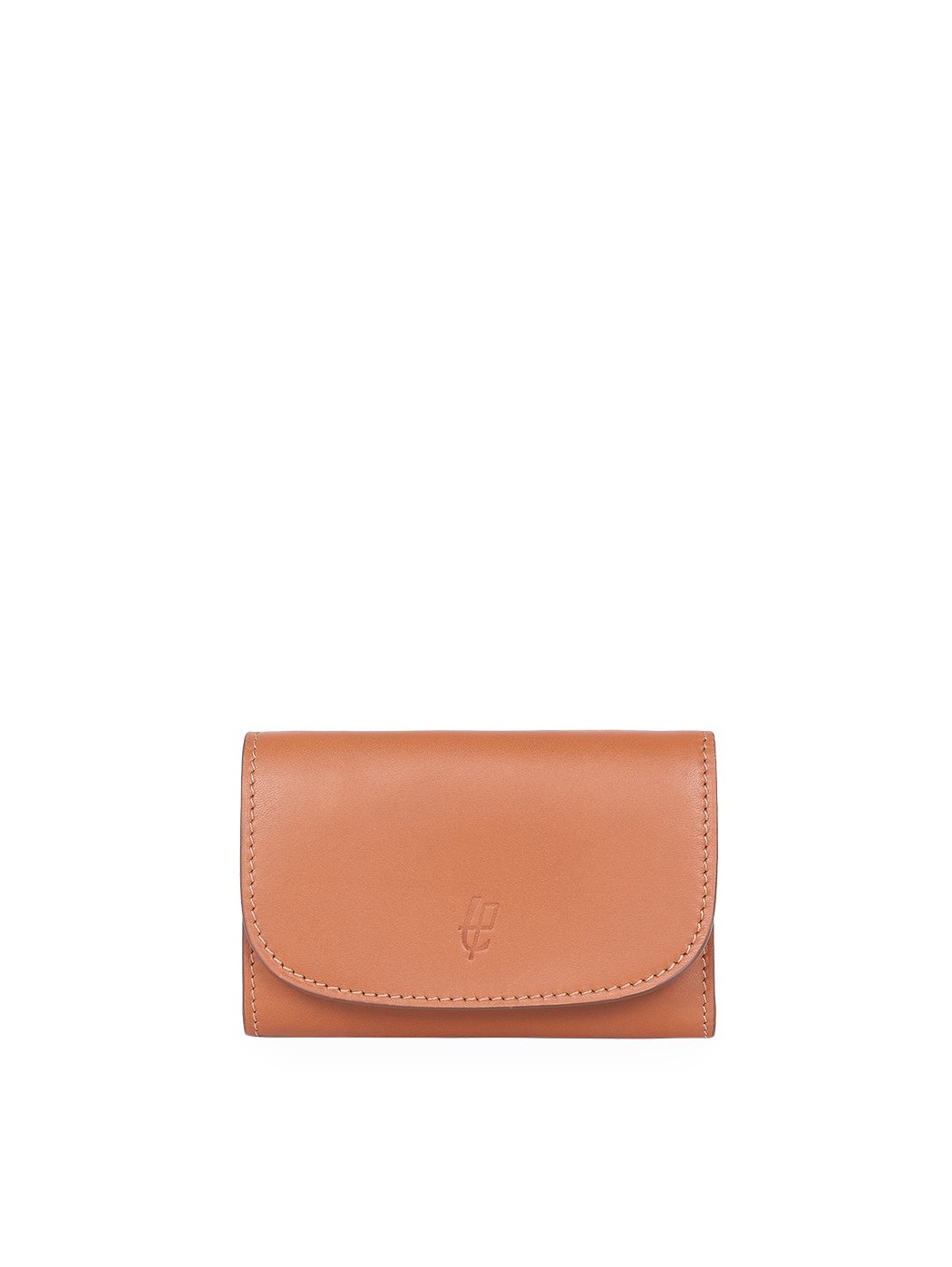 Компактный бумажник с карманом для мелочи на молнии коричневого цвета