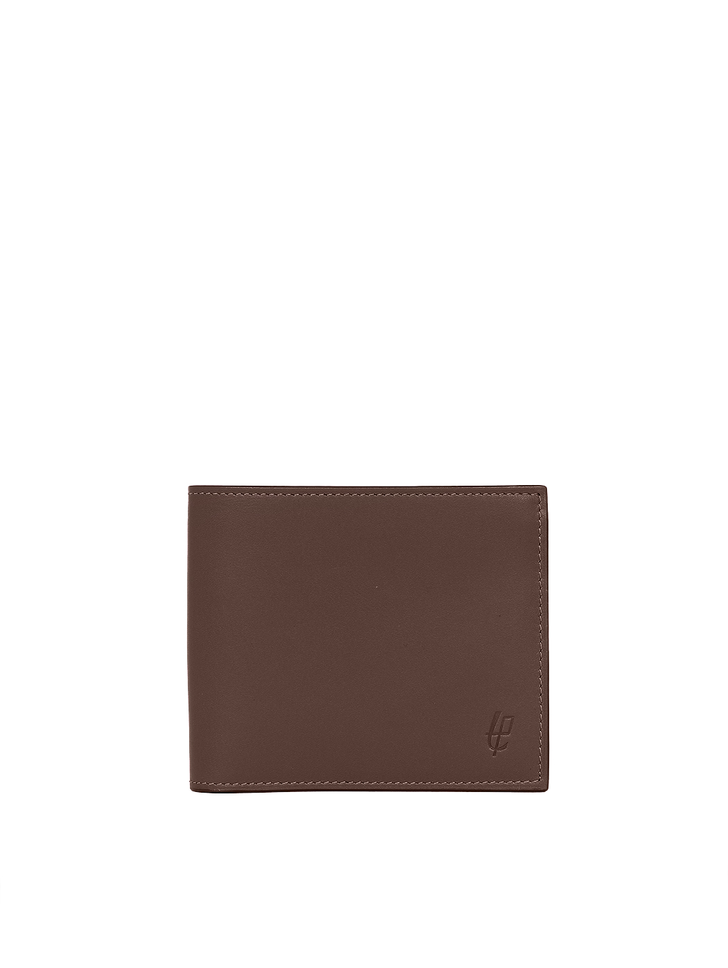 Bifold Wallet Change Pouch Leather Brown