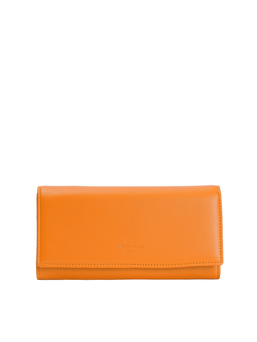 Long Leather Continental Wallet Orange
