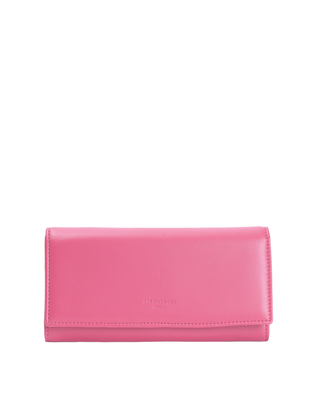 Long Leather Continental Wallet Fuchsia