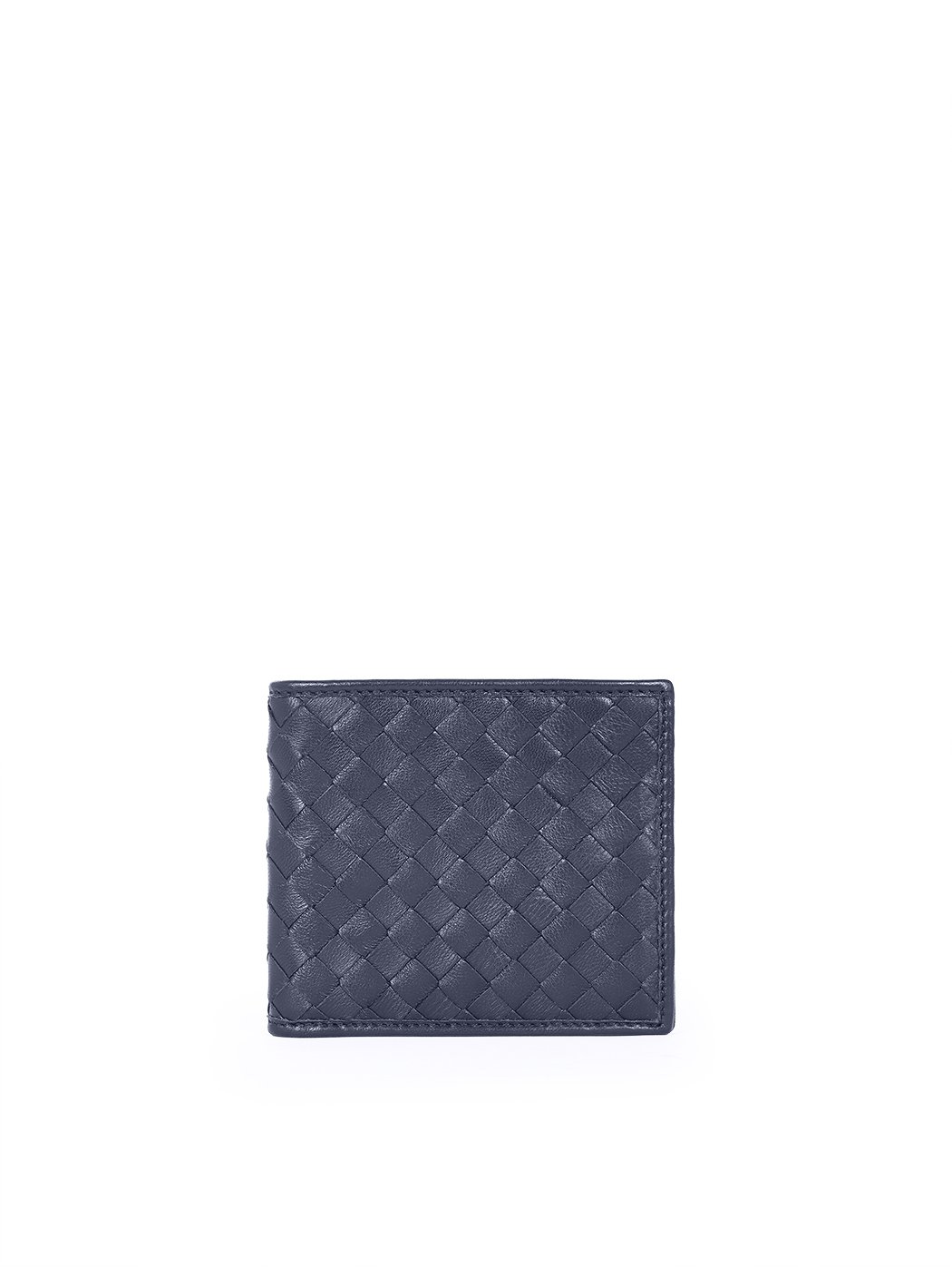 Blue woven leather wallet