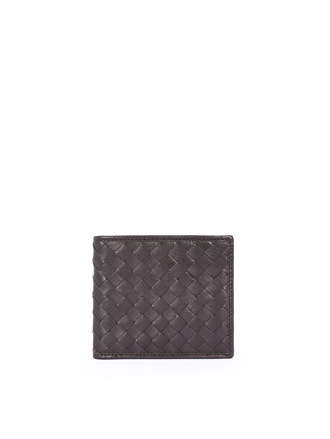 Classic 8 Card Billfold Woven Leather Brown