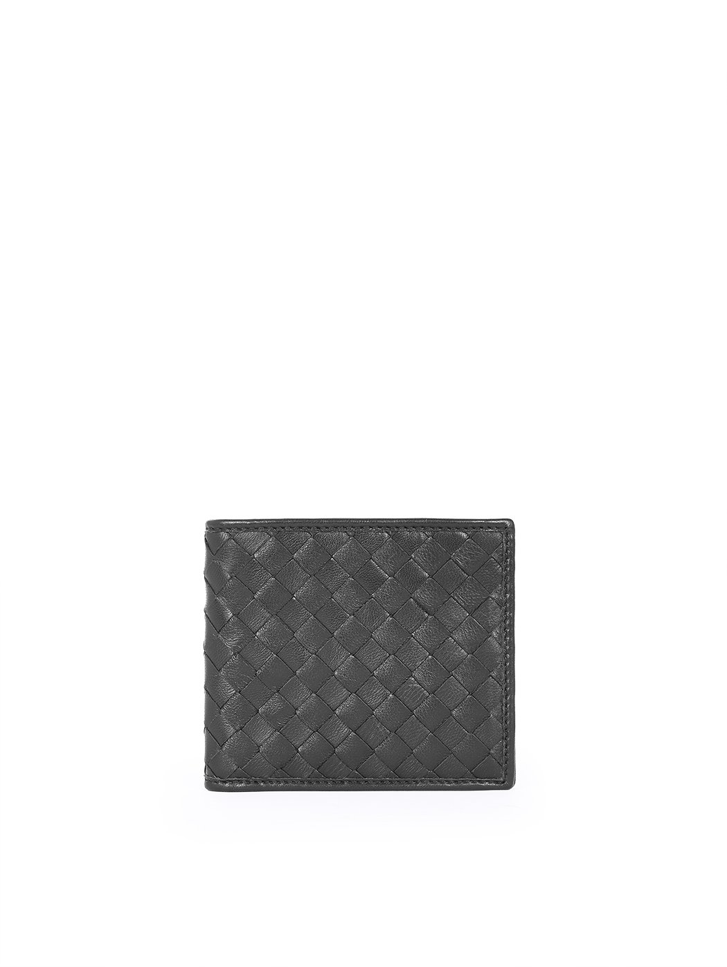 Black woven leather wallet