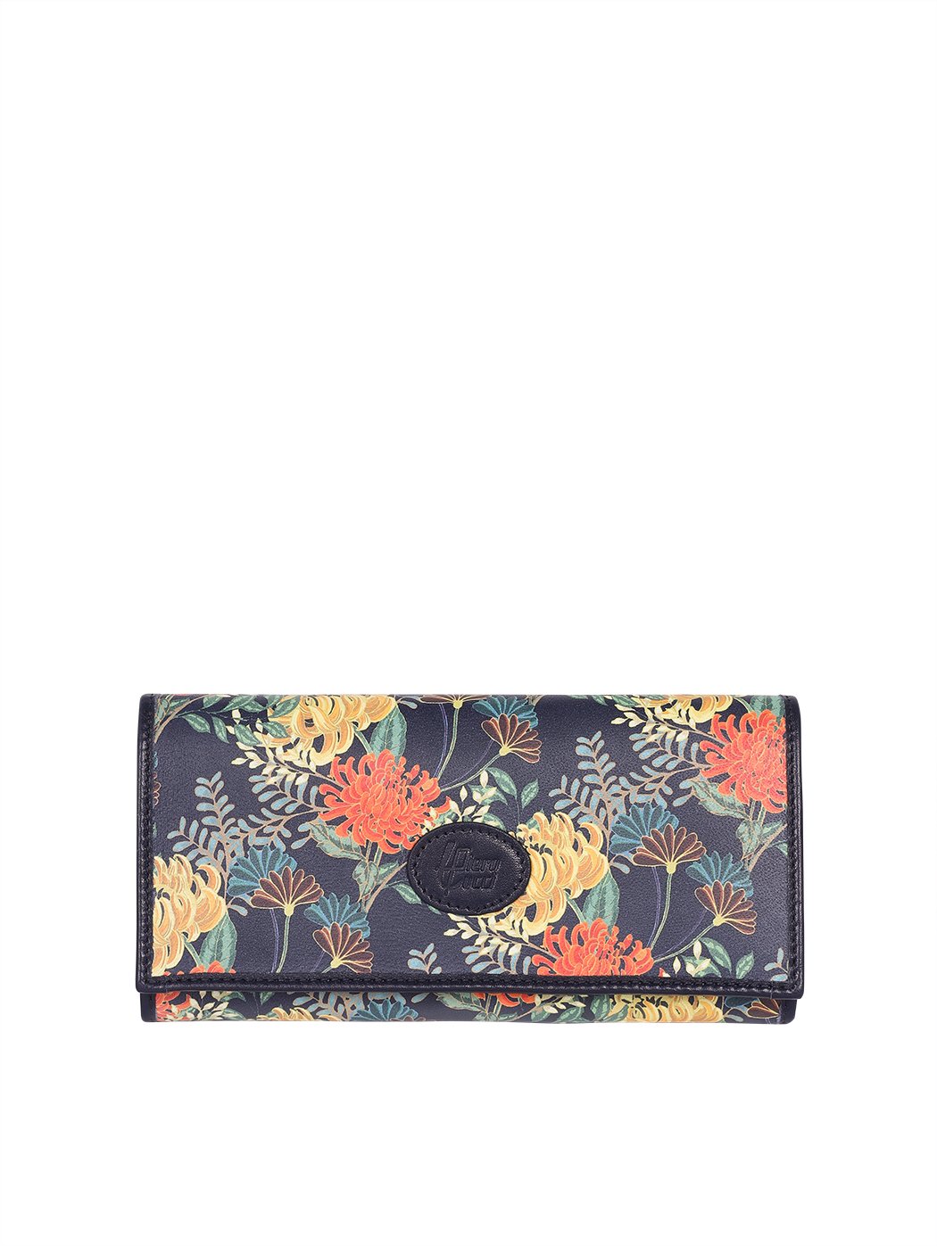 Floral printed leather wallet