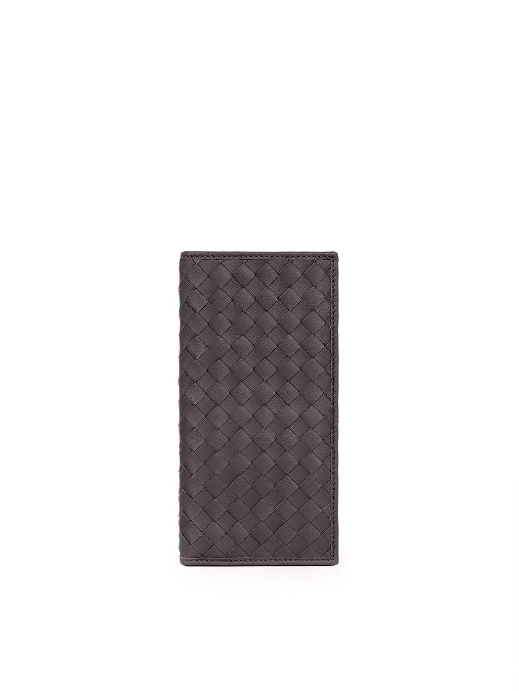Vertical Woven Bifold Multiple Card Wallet Brown