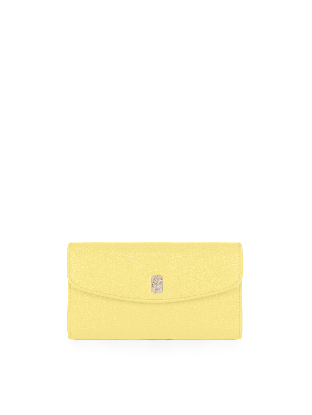 Long wallet in lemon yellow leather