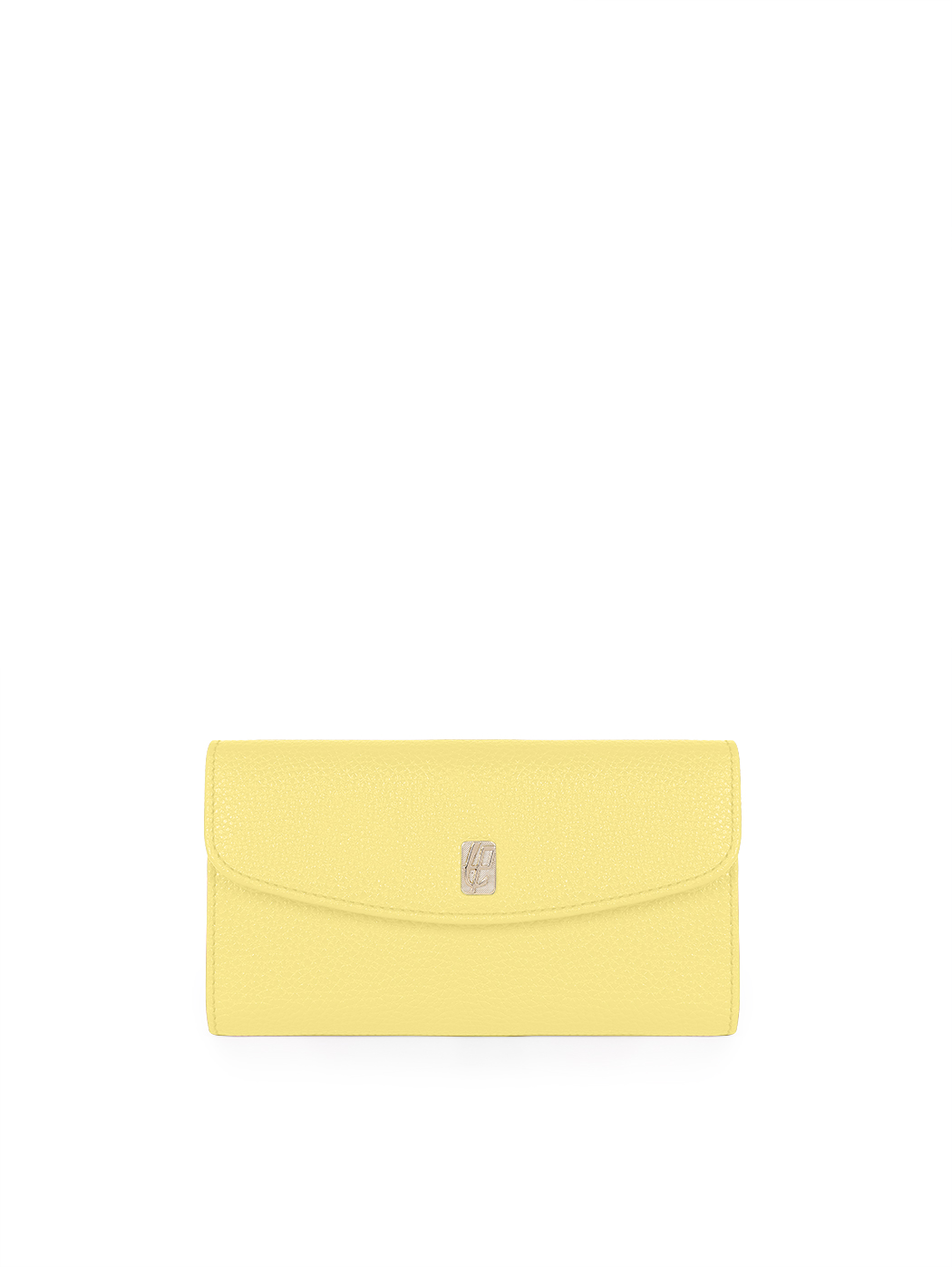 Continental Elongated Trifold Leather Wallet Lemon Yellow