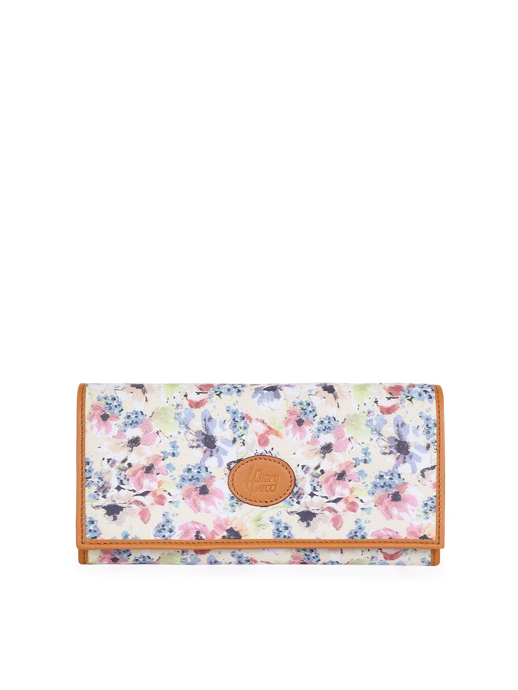 Floral printed leather wallet