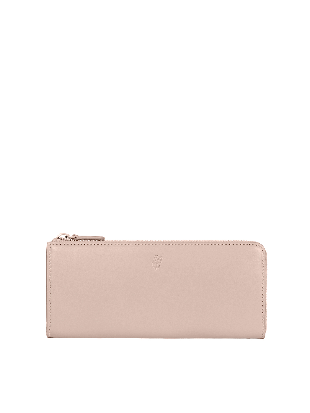 Accordion Zip Baranil Leather Wallet Stone